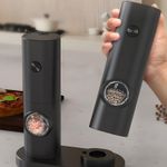 2x Electric Salt and Pepper Grinder Auto Mill Shaker Adjustable Coarseness + LED