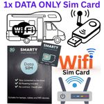 1 x SMARTY Sim card UK WiFi Router DATA ONLY Pay As You Go 5G 4G MiFi
