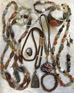 Asian Inspired Boho Stone Jewelry Lot – Thai Style Beads Cuff Pendants Earrings