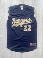 Vintage Texas Rangers Baseball Jersey Mens M Retro Button Up USA Sports Shirt