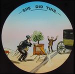 Glass Magic Lantern Slide THERES MANY A SLIP NO4 C1890 OLD VICTORIAN COMIC TALE 