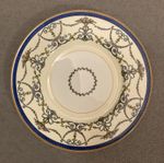 1 x Royal Worcester Plate Bessborough Design, Blue Rim, Good Condition