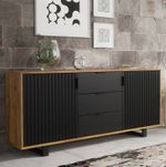 Sideboard TV Unit Cabinet Storage Modern Slatted Doors Drawers Sleek 140cm