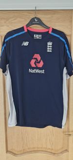 Mens England Cricket New Balance 2017 Navy Training Jersey Shirt T-Shirt Size XL