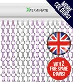 Aluminium Door Screen Curtain Metal Fly Chain Pink Silver Commercial Xterminate