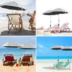 Clip On Beach Chair Umbrella UPF50+ 360° Adjustable Camping Parasol