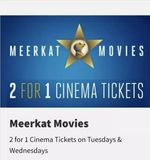 Meerkat Movies 2 For 1 Cinema Ticket 10th & 11th March ODEON VUE Cineworld