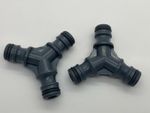 2x Hozelock Compatible Quick Hose 3 WAY Connector JOINERS For Garden Hose Pipe