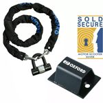 SOLD SECURE ART Oxford 1.5M HD Motorcycle Motorbike Chain Lock & Ground Anchor