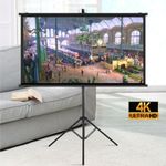 Tripod Projector Screen with Stand 100 Inch 4K HD 16:9 Home Cinema Portable UK