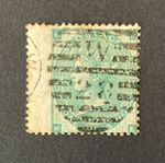 GB QV 1862. 1/- Green. Plate 1. Used. SG. 90. CV:£160