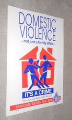 ORIGINAL METROPOLITAN POLICE POSTER . 1988. DOMESTIC VIOLENCE.  15 x 10 ins