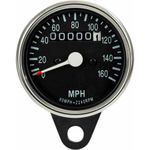 Universal Motorcycle Motorbike Classic Style Chrome/Black Cable Speedo MPH