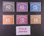 GB Postage due complete set SG D69 to D74. 6 stamps MNH. No Wmk. Cat £15 Ref FF9
