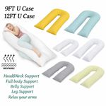 9FT/12FT U Shaped Full body Pillowcase Maternity Pregnancy Support Comfort Cover