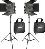 NEEWER 2 Pieces Bi-color 660 LED Video Light and Stand Kit 3200-5600 | UK Seller