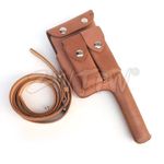 Military WWII German Mauser C96 Broomhandle Leather Holster With Strap
