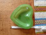 Vintage Annie Glass Green Heart Signed Bowl Dish Plate 1995 USA
