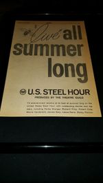 U.S. Steel Hour Theatre Guild Rare Original 1958 Promo Poster Ad Framed! 