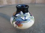 Moorcroft  Thistle Pattern Squat Vase . Des . Nicola Slaney 2003