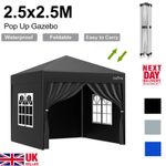 Pop-up 2.5M Gazebo Marquee Waterproof Tent Garden BBQ Party Wedding Market Stall