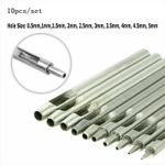 10pcs Heavy Duty Leather Hollow Hole Punch Set DIY Craft Hand Tools 0.5-5mm NEW