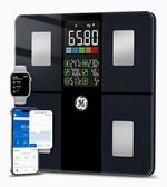 GE Smart Digital Body Composition Scale 8-in-1, Black Glass Square