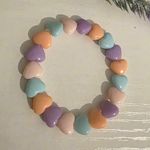 Multicolour Plastic Beaded Stretch Slip-On Bracelet Stackable No Stone