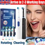 Rotating Electric Toothbrush, Smart Timer 4 Brush Heads 5 Modes USB Rechargeable