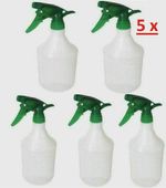 5x 1 LITRE EMPTY TRIGGER WATER SPRAY PLASTIC BOTTLE PLANTS FLOWERS PUMP SPRAYER