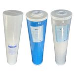 20" Jumbo Filter Set - Sediment + Carbon Block + GAC Big Blue Water Filter RO