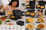 XL Dual Omelette Maker 2 Large Non-Stick Plates Electric Breakfast Cooker