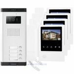 4.3'' 4-Apartments Video Communal Entry Intercom with Lock Release & HD Camera 