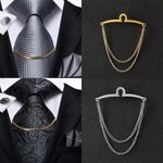 1pc Men Silver Gold Color Necktie Tie Chain Wedding Party Business Jewelry