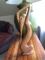 Wooden African Sculpture Praying Woman Tribal Decorative Hand Carved