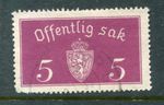 Norway #O10 5 Ore Coat of Arms [Used] 