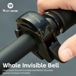 WEST BIKING Bicycle Invisible Bell Aluminum Waterproof Bike Handlebar Bell