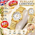 Ladies & Girls Expanding Strap Quartz Watch Stylish Stretch Band Wristwatch Gift