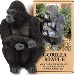 Realistic Large Gorilla Statue Detailed Resin Indoor Outdoor Garden Ornament