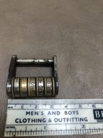 Antique Victorian Brass Barrel 5 Letter Combination Padlock