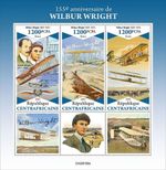 WILBUR WRIGHT Brothers Flyer / Aviation Pioneer Aircraft Stamp Sheet (2022 CAR)