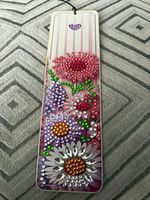 Diamond Art Floral Plastic Bookmark with tassel. Completed