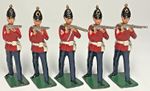 Please Read  Britains Five x British Red Coat Soldiers Metal 5.5cm Unboxed
