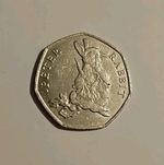 Highly RARE Peter Rabbit 2018 50p Coin, With Carrot / Raddish, Beatrix Potter