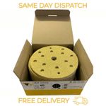 SIA Sanding Discs 40 to 500 Grit 150mm / 6"inch - 15 Hole velrc, BOX of 50, 7425