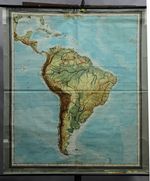 South America Vintage Rollable Geographical Map Wall Chart Poster Print