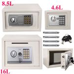 DIGITAL STEEL SAFE ELECTRONIC SECURITY HOME OFFICE MONEY CASH SAFETY BOX WHITE