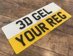 PAIR OFF 3D GEL DOMED RESIN NUMBER PLATES 100% MOT AND ROAD LEGAL