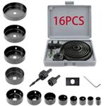 16Pcs Hole Saw Kit 19-127mm Circular Round Cutting Sawing Kit Set Wood Metal New