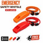 Emergency Safety Whistle with Lanyard Survival Whistle Camping Hiking Kayak Boat